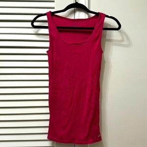 Victoria Secret Magenta Ribbed Tank SZ Small 100% Cotton w/ VS Silver Monogram